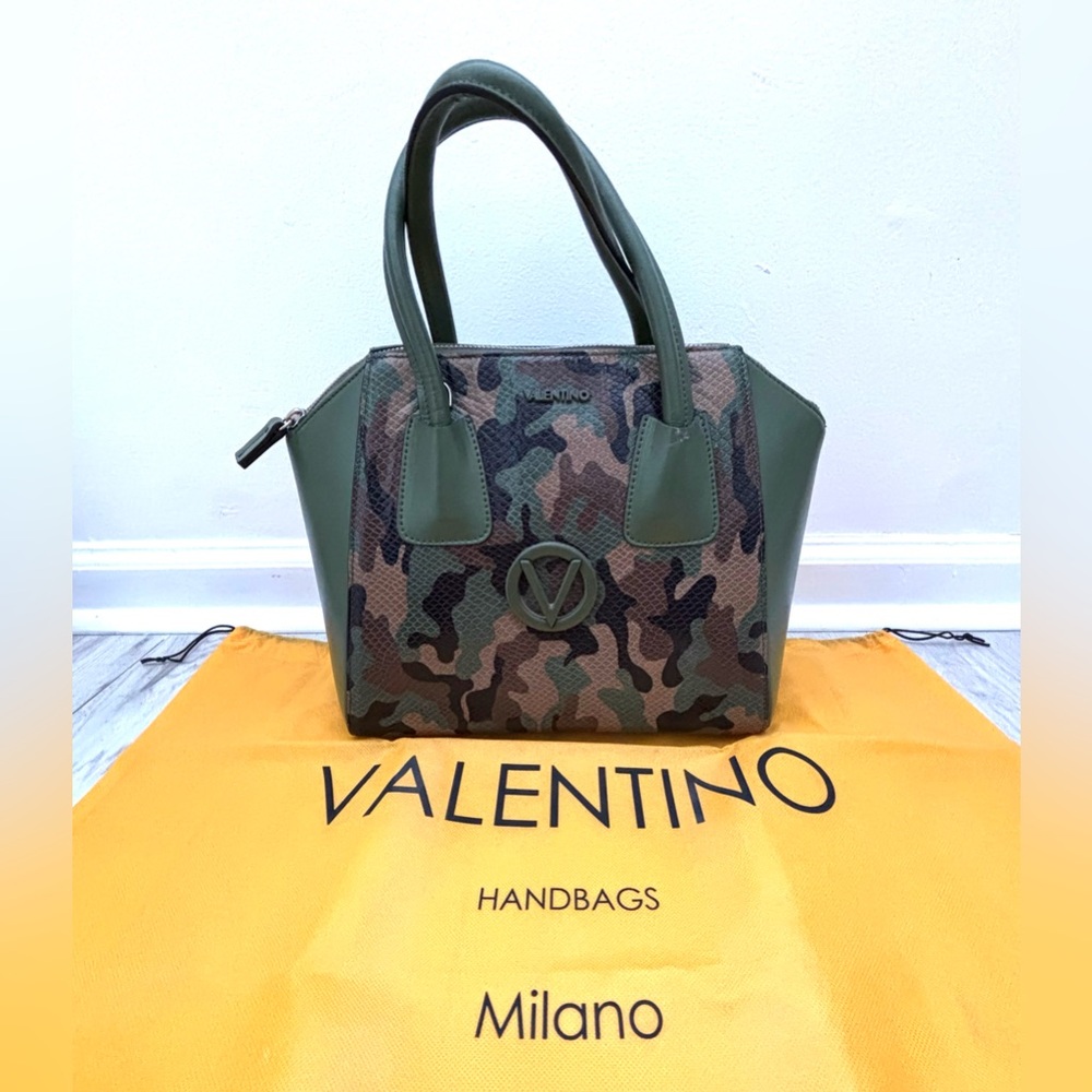 VALENTINO CAMOUFLAGE SNAKE SATCHEL BAG PURSE ~Original $1095 MSRP - Picture 4 of 10